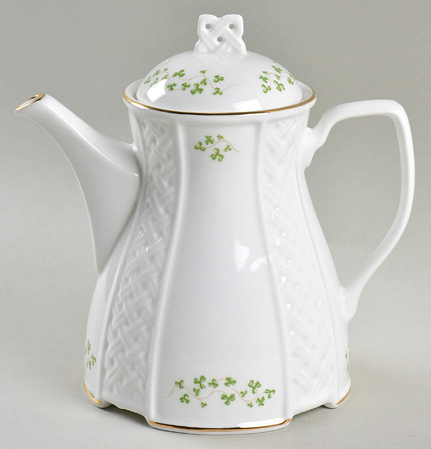 Trellis Shamrock Giftware Teapot & Lid by Royal Tara-1
