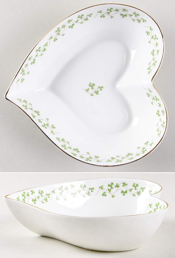 Trellis Shamrock Giftware Heart Shaped Dish by Royal Tara-1