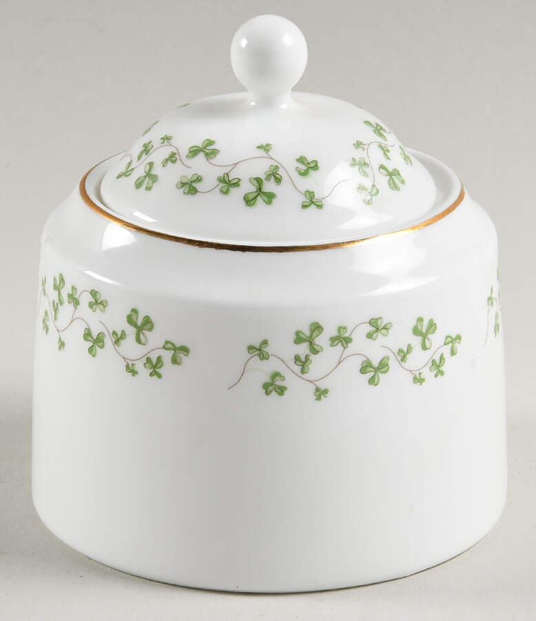 Trellis Shamrock Giftware Shannon Shape Sugar Bowl & Lid by Royal Tara-1