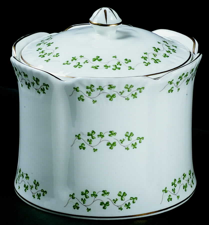 Trellis Shamrock Giftware Biscuit Barrel & Lid by Royal Tara-1