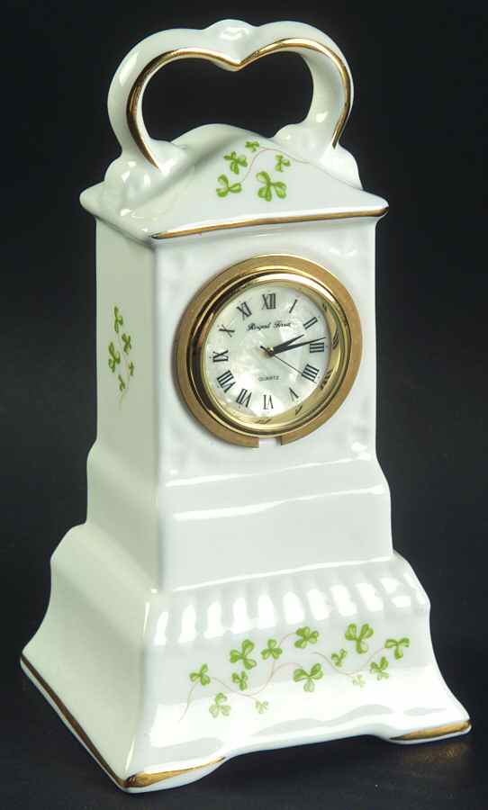 Trellis Shamrock Giftware Small Carriage Clock by Royal Tara-1