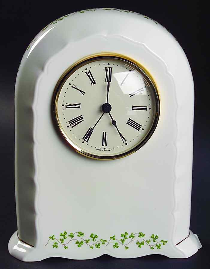 Trellis Shamrock Giftware Mantel Clock by Royal Tara-1