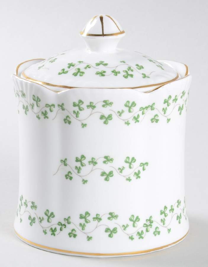 Trellis Shamrock Giftware Small Biscuit Barrel & Lid by Royal Tara-1