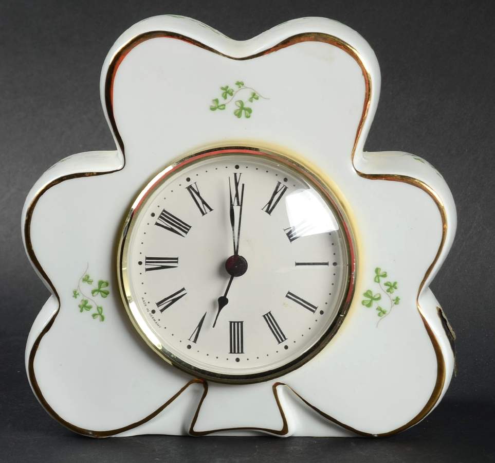 Trellis Shamrock Giftware Shamrock Clock by Royal Tara-1