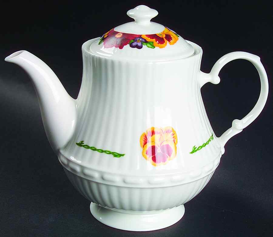 Pansies Teapot & Lid by Royal Tara-1