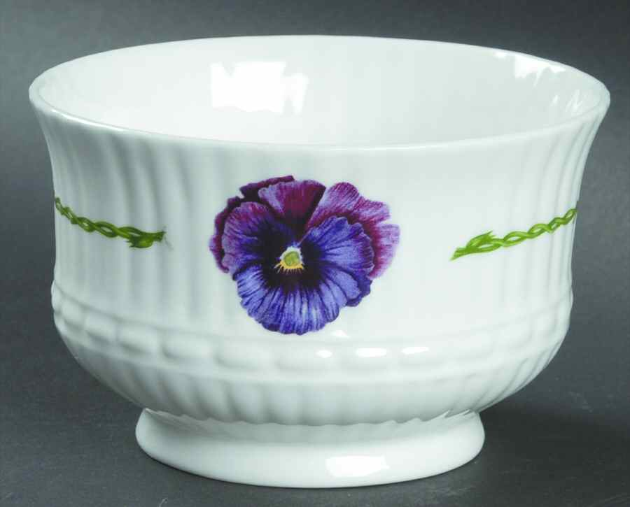 Pansies Open Sugar Bowl by Royal Tara-1