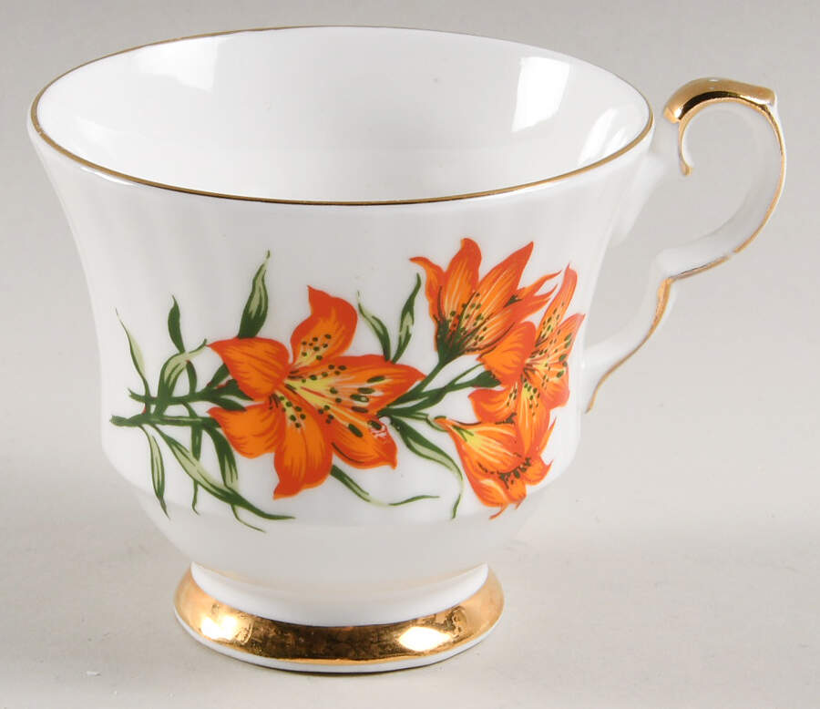 Prairie Lily (Ribbed, Gold Trim) Footed Cup by Royal Windsor-1