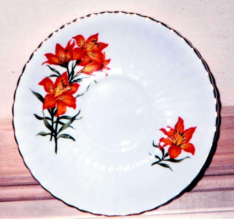 Prairie Lily (Ribbed, Gold Trim) Saucer by Royal Windsor-1
