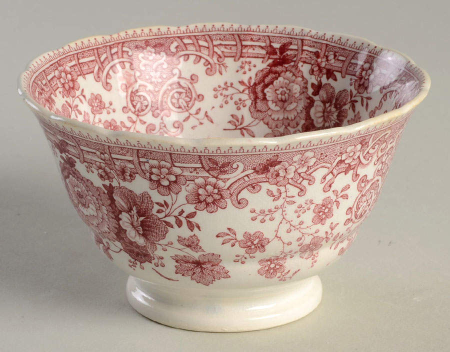 Tyrolean Red Open Sugar Bowl by Ridgway (Ridgways)-1