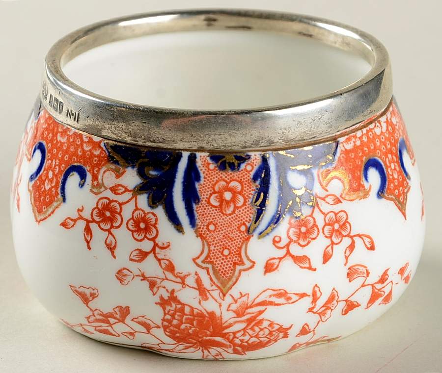 2712 Mini Open Sugar Bowl w/Sterling Rim by Royal Crown Derby-1