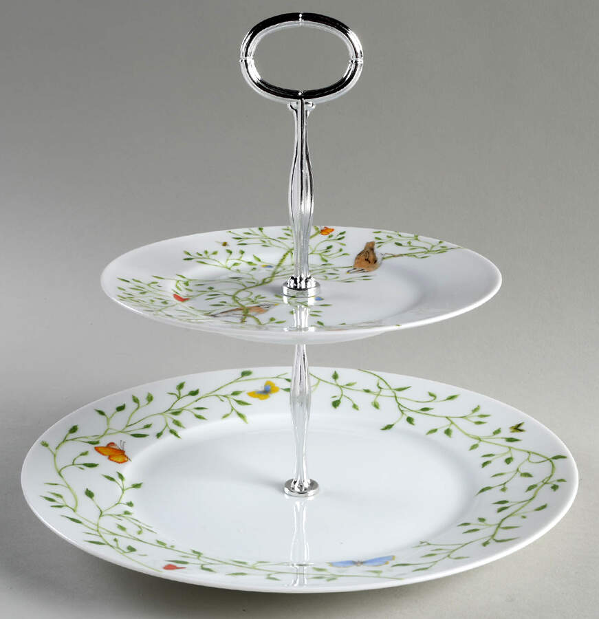 Histoire Naturelle 6 5/8"-10"  2 Tiered Serving Tray (Dp, Sp) HC by Raynaud-1