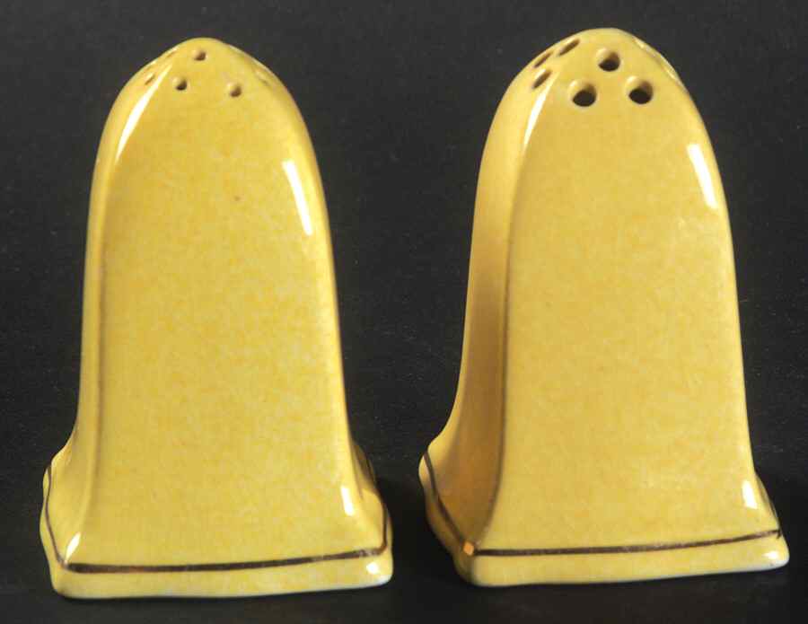 Pastel Ware Yellow (Not Molded) Salt & Pepper Set by Royal Winton-1
