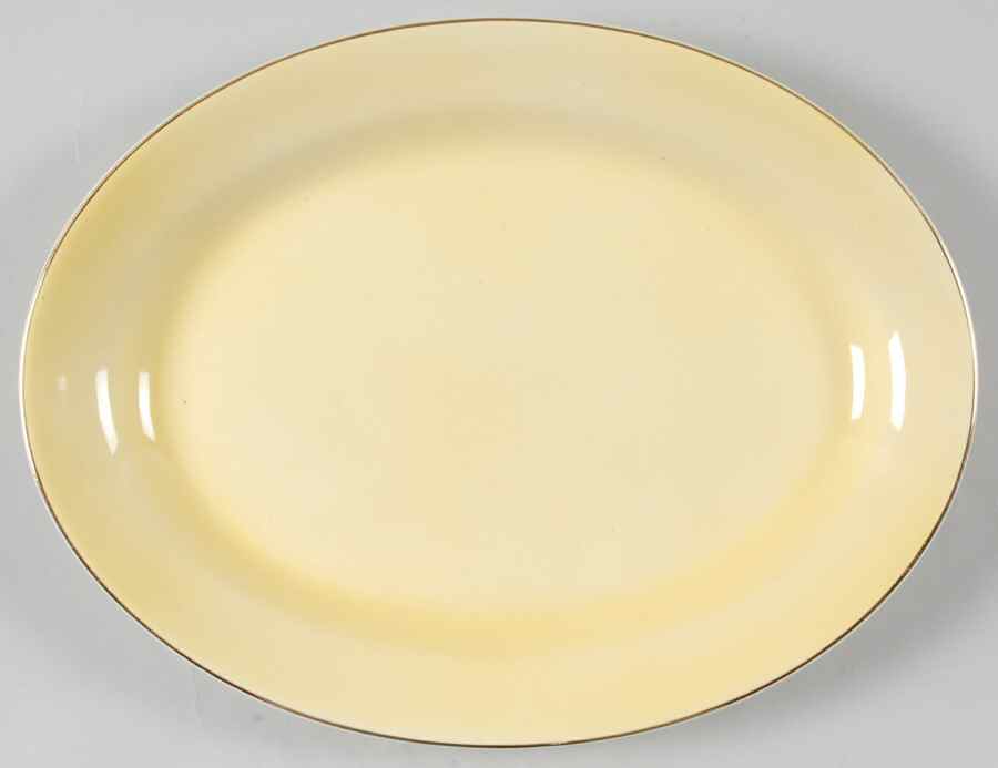 Pastel Ware Yellow (Not Molded) 12" Oval Serving Platter by Royal Winton-1