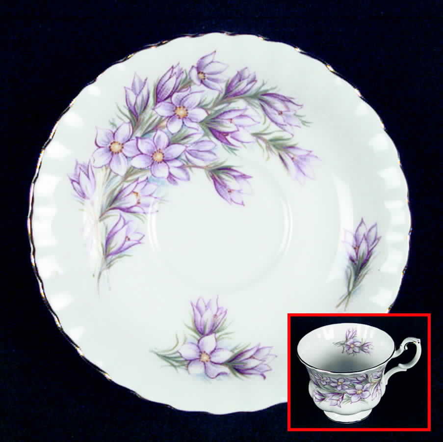 Prairie Crocus Footed Cup & Saucer Set by Royal Albert-1