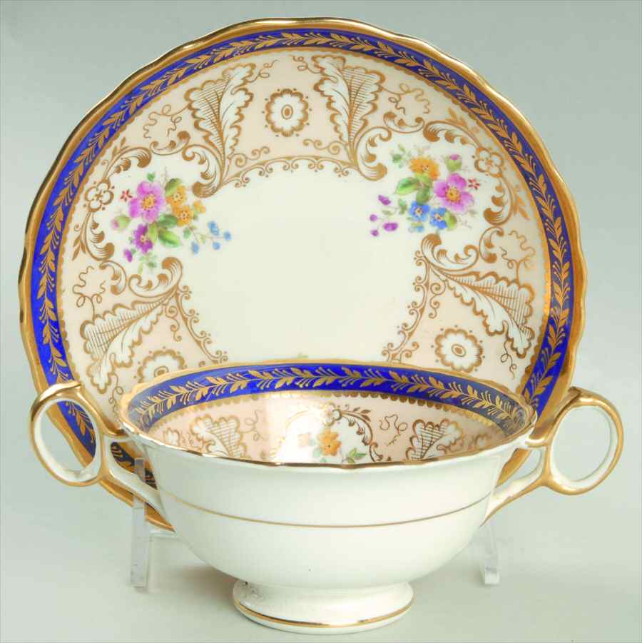 T1612 Footed Bouillon Cup & Saucer by Royal Cauldon-1