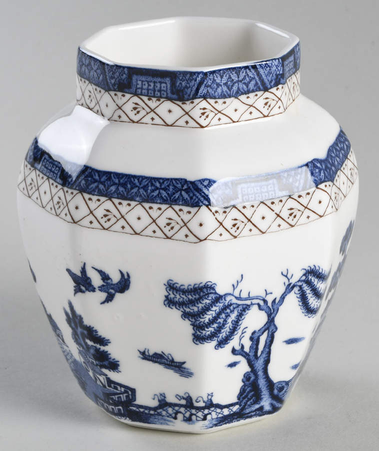 Real Old Willow (No Gold) 4" Octagonal Jar No Lid by Royal Doulton-1