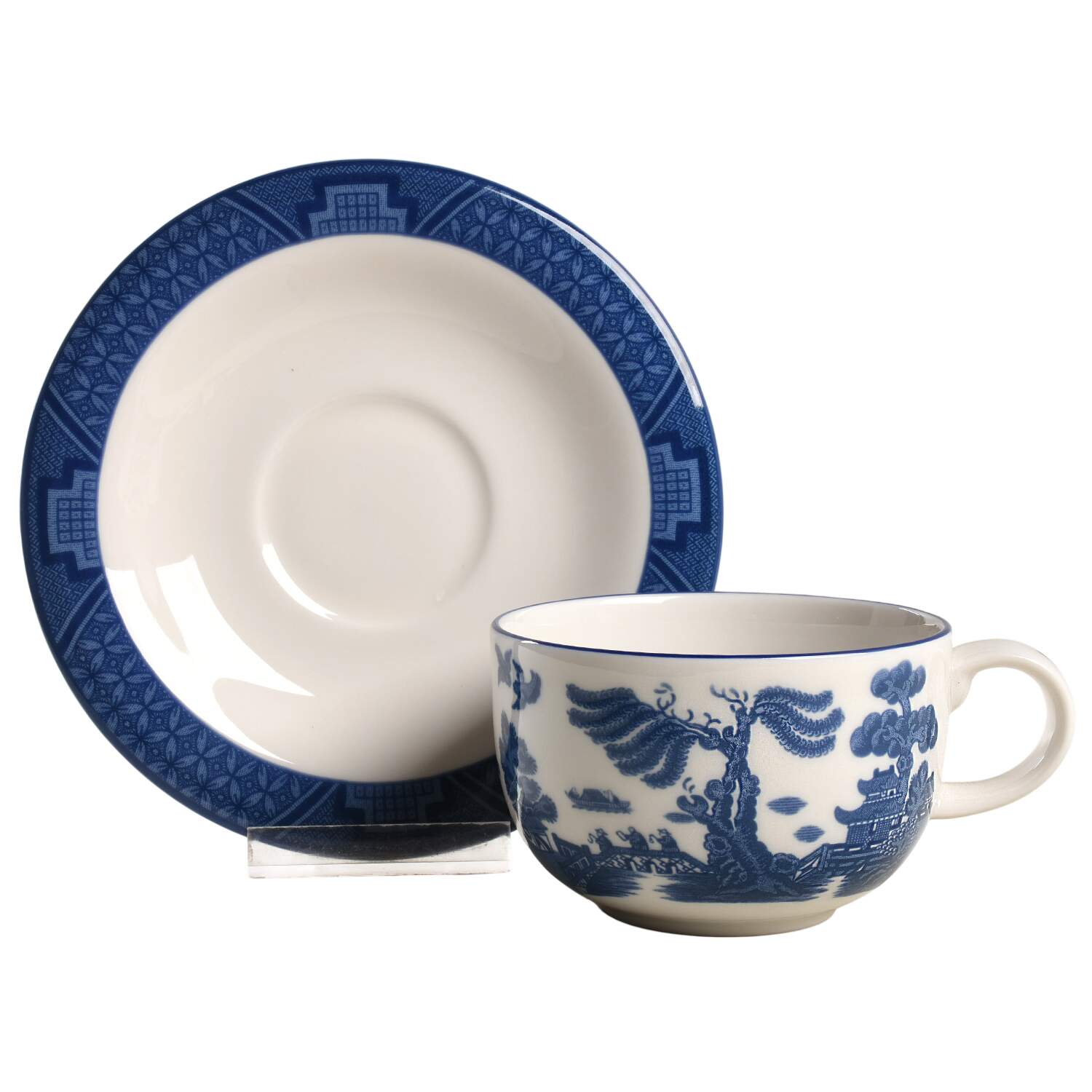 Real Old Willow (No Gold) Flat Cup & Saucer Set by Royal Doulton-1