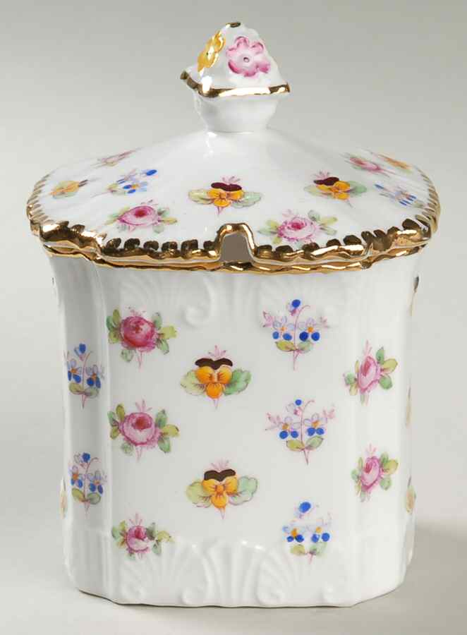 Rose, Pansy, Forget-Me-Not Jam/Jelly & Lid by Royal Stafford-1