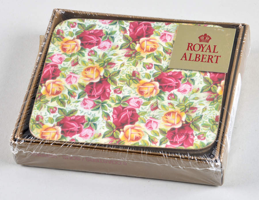 Old Country Roses Chintz Collection Rectangular Corkback Coaster - Set of 6 by Royal Albert-1