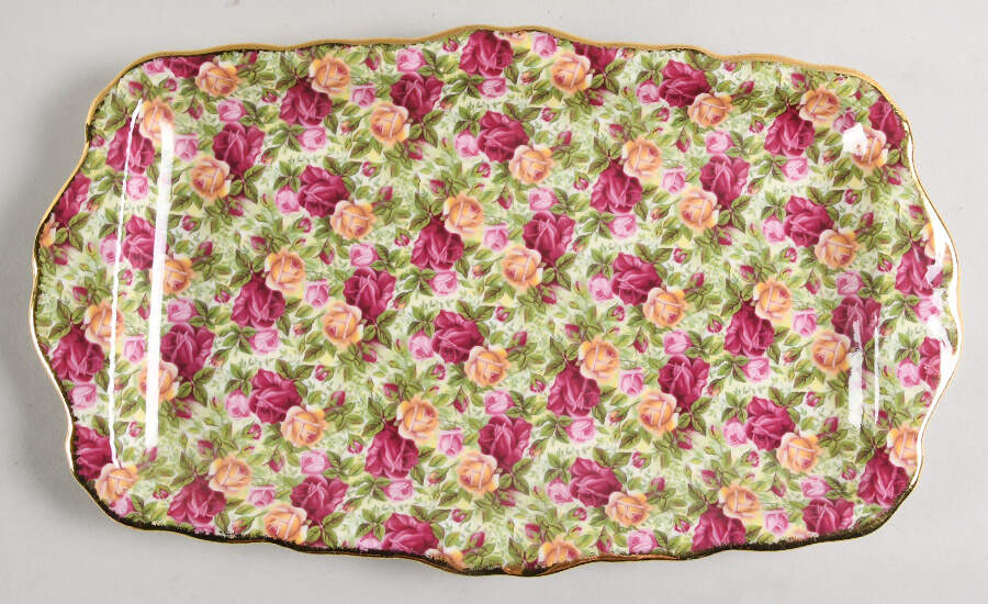 Old Country Roses Chintz Collection Large Sandwich Tray by Royal Albert-1