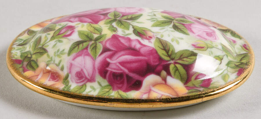 Old Country Roses Chintz Collection Lid for Oval Trinket Box by Royal Albert-1