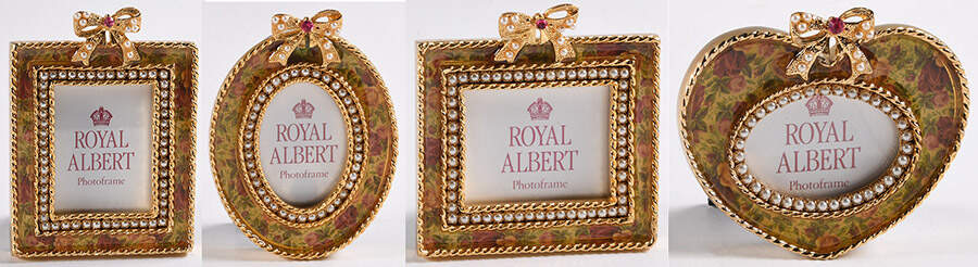 Old Country Roses Chintz Collection (4 Piece Set) Jeweled Picture Frames by Royal Albert-1