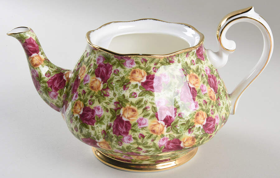 Old Country Roses Chintz Collection Teapot No Lid by Royal Albert-1