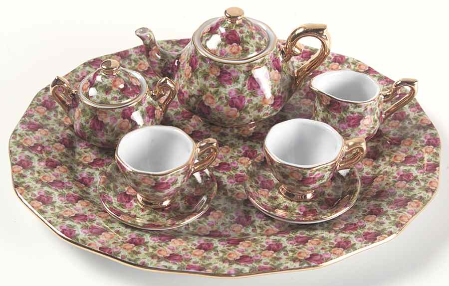 Old Country Roses Chintz Collection (10 Piece) Miniature Tea Set by Royal Albert-1