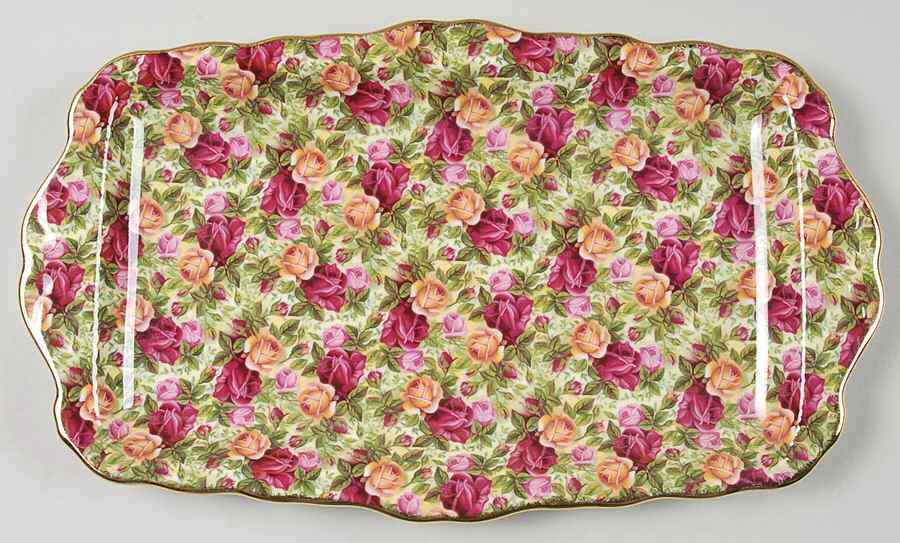 Old Country Roses Chintz Collection Large Sandwich Tray by Royal Albert-1