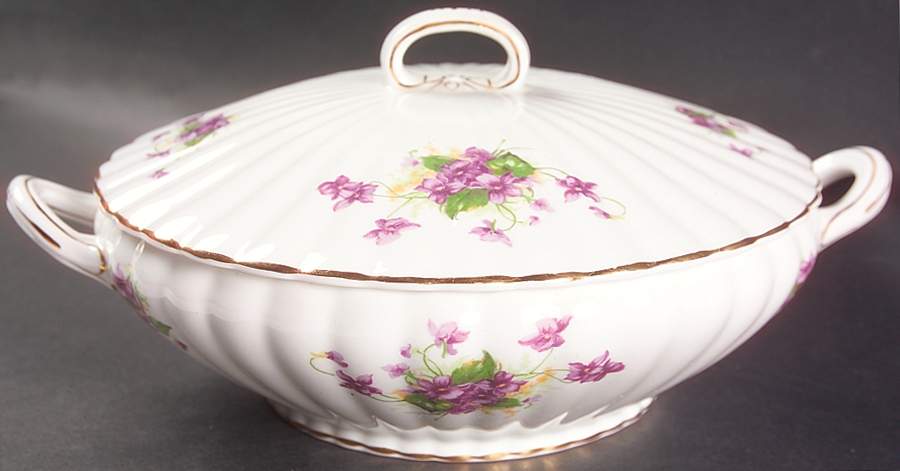 Violet (Fluted) Round Covered Vegetable by Samuel Radford-1