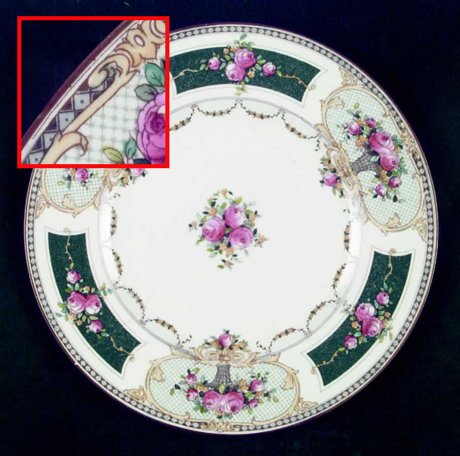 C2115 Green Dinner Plate by Royal Worcester-1