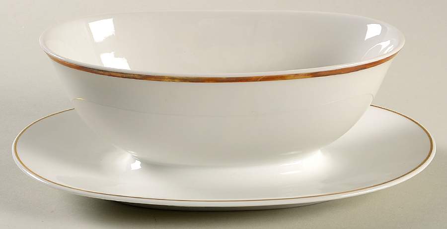 Tunna (Smooth) Gravy Boat with Attached Underplate by Royal Copenhagen-1