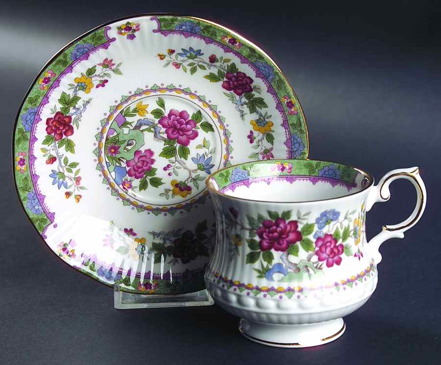 Flower of Amaran Footed Cup & Saucer Set by Rosina-Queens-1