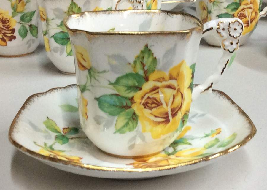 Royal Rose Flat Cup & Saucer Set by Royal Stafford-1