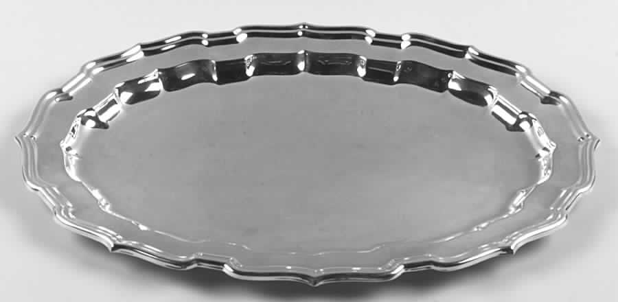 Chippendale (Silverplate, Hollowware) Small Plated Meat Platter No Well by Reed & Barton-1