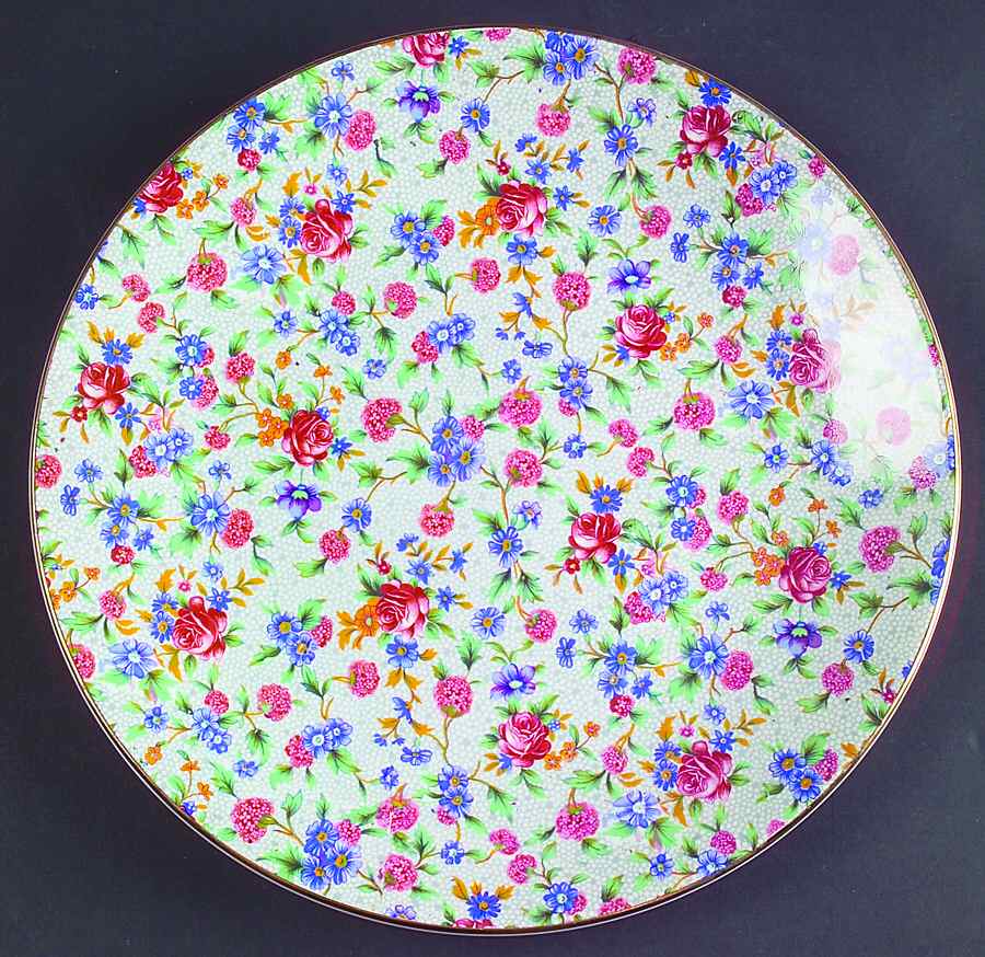 Old Cottage Chintz (Post 1960, White) Cake Plate by Royal Winton-1