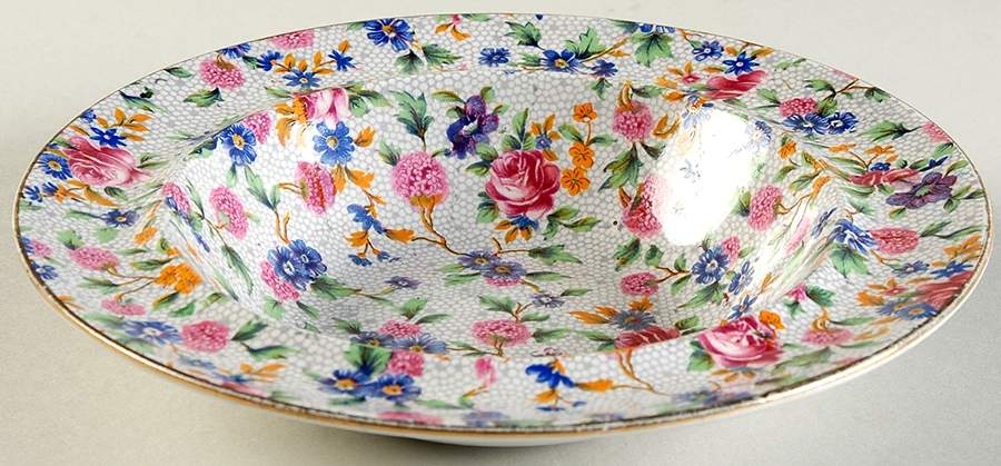 Old Cottage Chintz (Post 1960, White) Rim Soup Bowl by Royal Winton-1