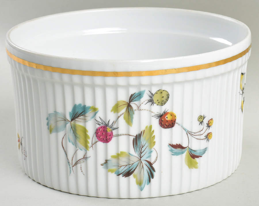 Strawberry Fair (Oven To Table, Gold) 6" Souffle by Royal Worcester-1