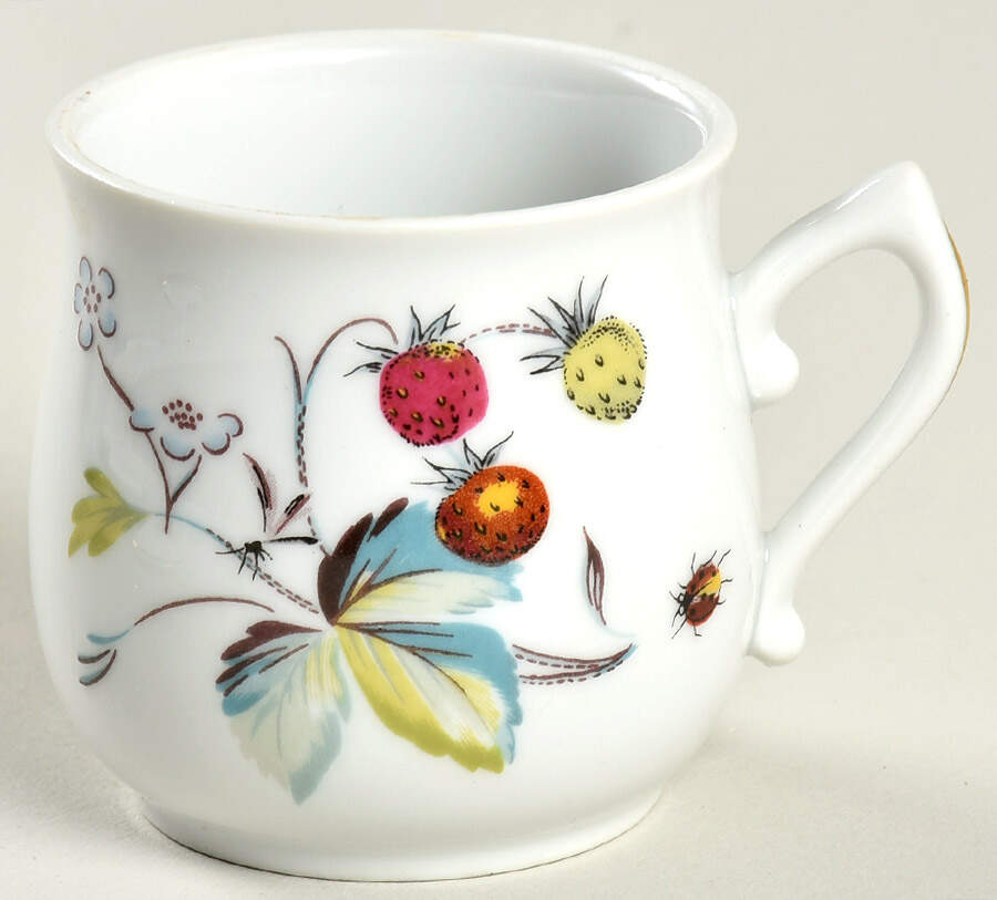 Strawberry Fair (Oven To Table, Gold) 2 Pc Pot de Creme No Lid by Royal Worcester-1
