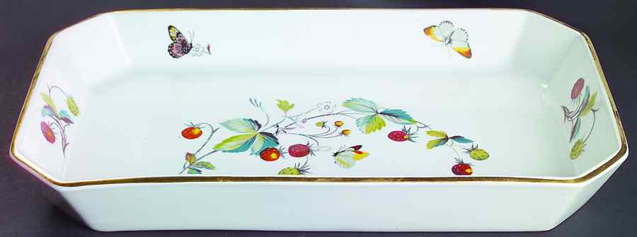Strawberry Fair (Oven To Table, Gold) 14" Rectangular Baker by Royal Worcester-1