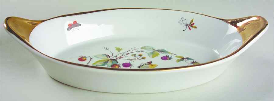 Strawberry Fair (Oven To Table, Gold) 11" Augratin by Royal Worcester-1
