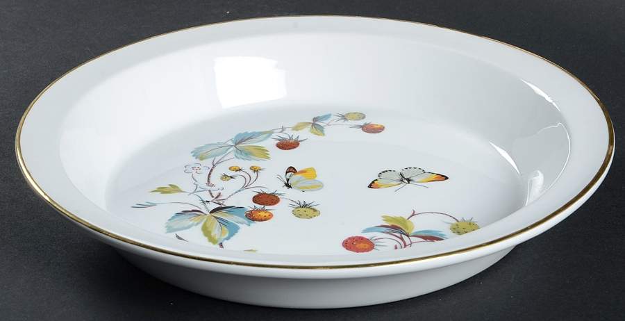 Strawberry Fair (Oven To Table, Gold) Pie Serving Plate by Royal Worcester-1