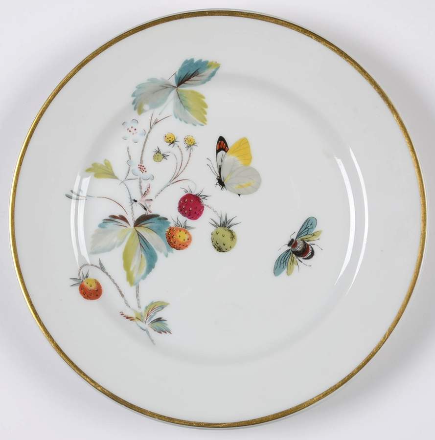 Strawberry Fair (Oven To Table, Gold) Bread & Butter Plate by Royal Worcester-1