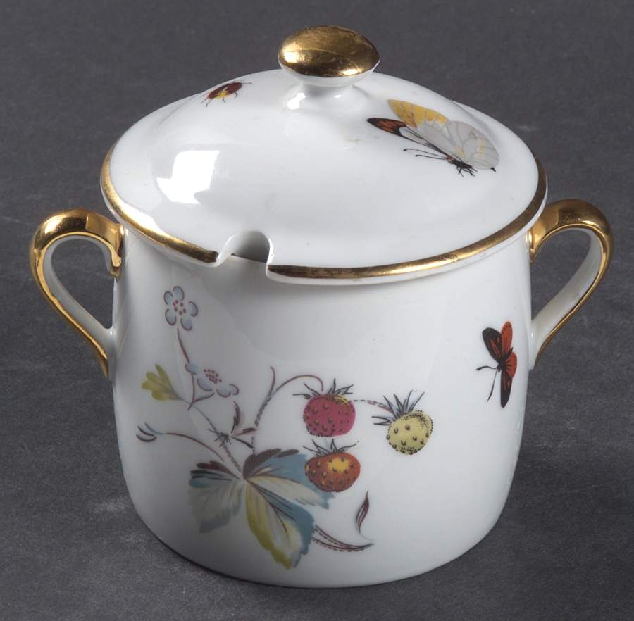 Strawberry Fair (Oven To Table, Gold) Jam/Jelly & Lid by Royal Worcester-1