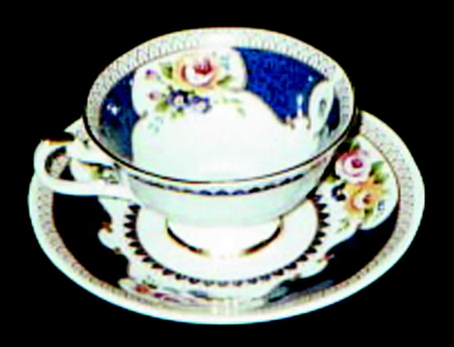 Langham Blue Footed Cup & Saucer Set by Rosina-Queens-1
