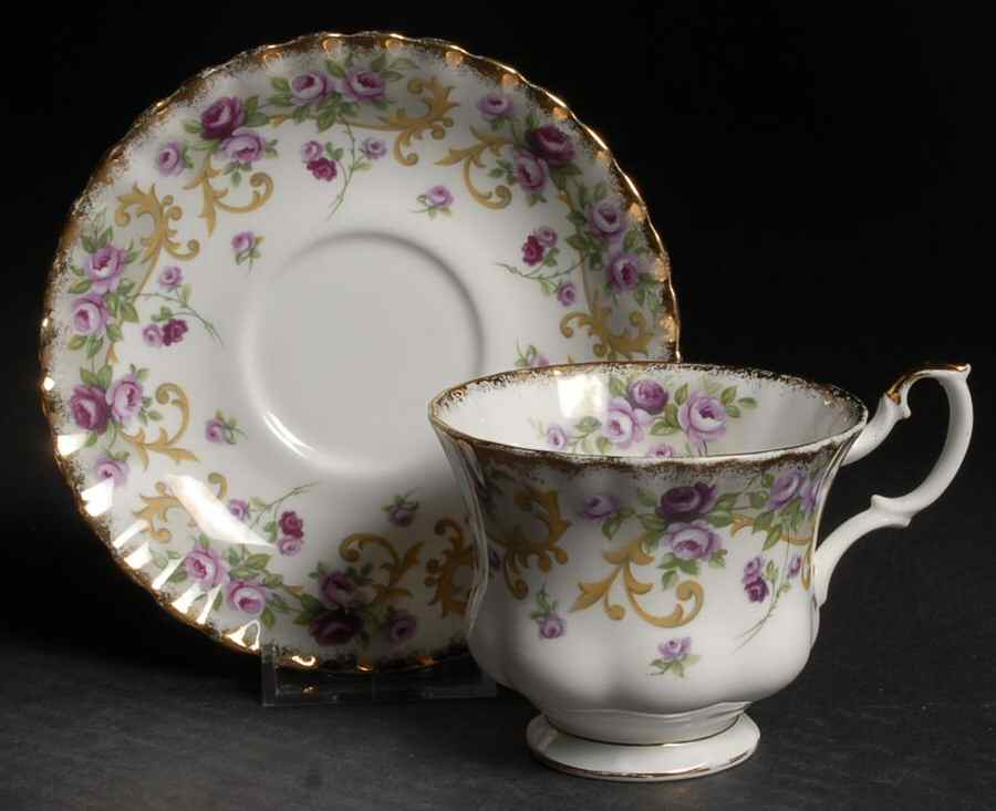 Lavinia (Sheraton Series) Footed Cup & Saucer Set by Royal Albert-1