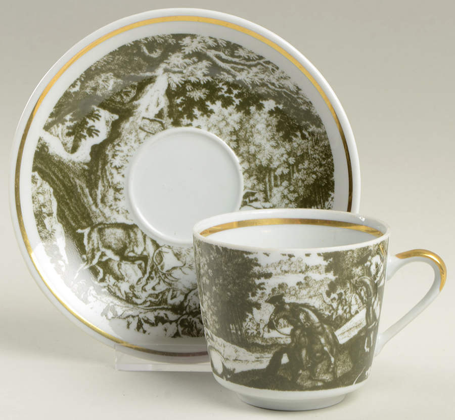 RIB4 Flat Cup & Saucer Set by Rieber-1