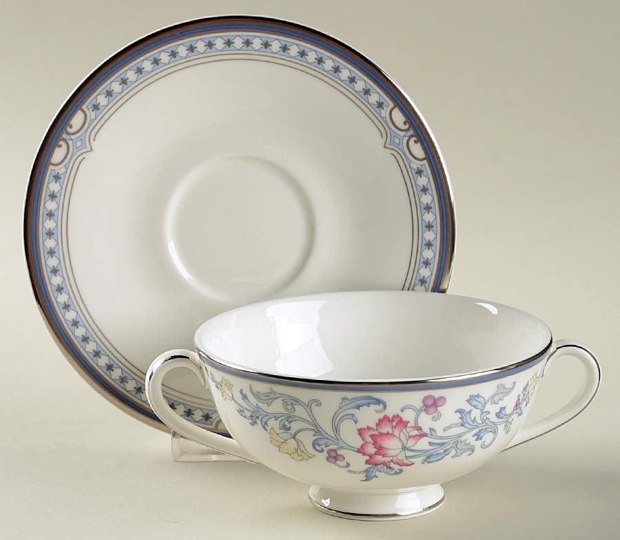 Canterbury Footed Cream Soup Bowl & Saucer Set by Royal Doulton-1