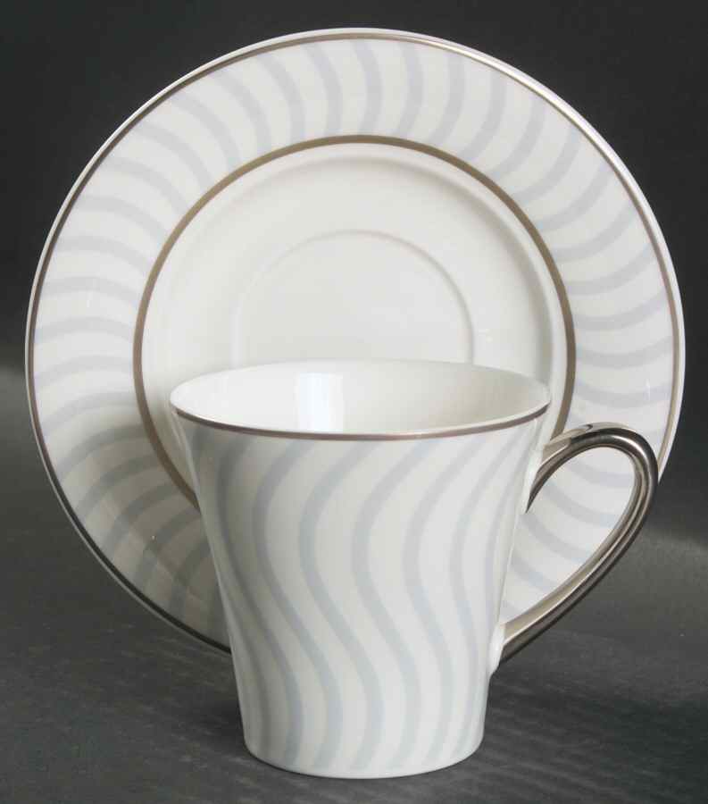 Frivolous Blue Accent Flat Cup & Saucer Set by Royal Doulton-1
