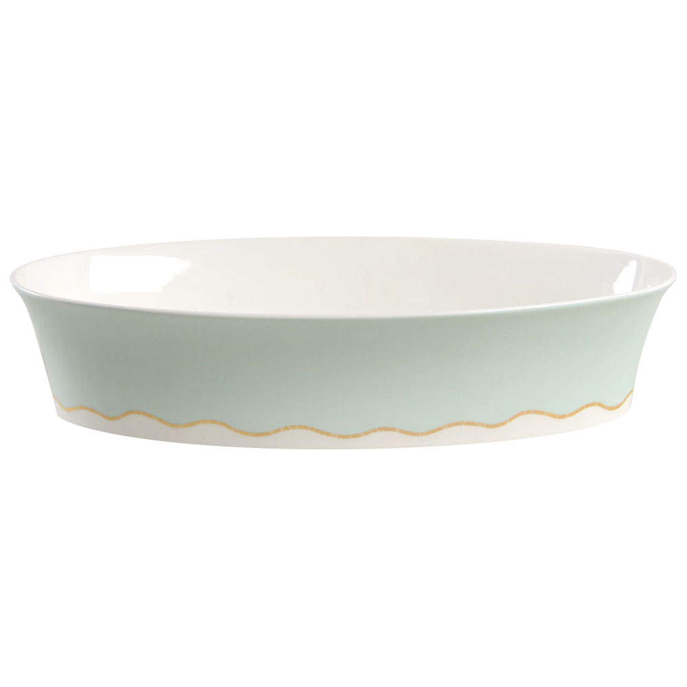 Frivolous Green 12" Oval Vegetable Bowl by Royal Doulton-1